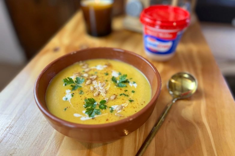 SOPA DE ZAPALLO Y CEBOLLA